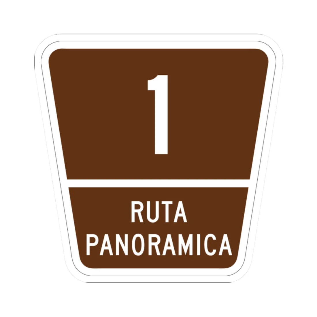 PR old scenic route 1 (Puerto Rico) (Road Sign) STICKER Vinyl Kiss-Cut Decal 2 Inch White - The Sticker Space
