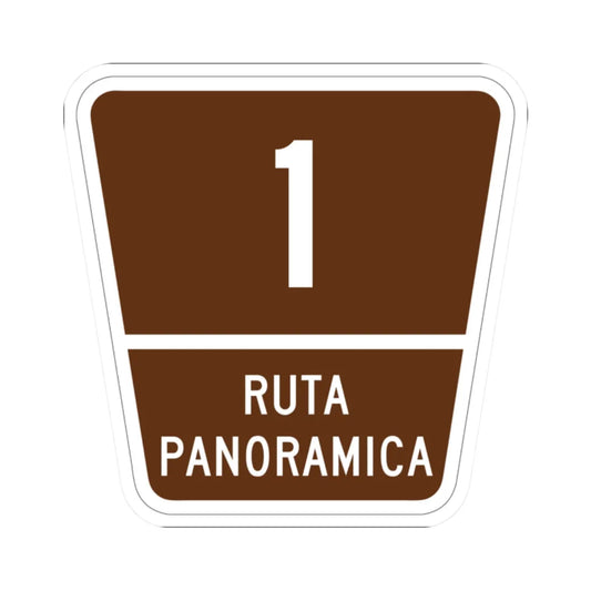 PR old scenic route 1 (Puerto Rico) (Road Sign) STICKER Vinyl Kiss-Cut Decal 2 Inch White - The Sticker Space