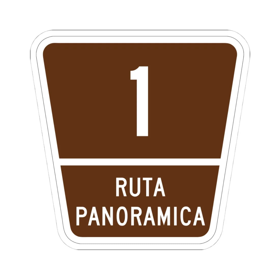 PR old scenic route 1 (Puerto Rico) (Road Sign) STICKER Vinyl Kiss-Cut Decal 4 Inch White - The Sticker Space