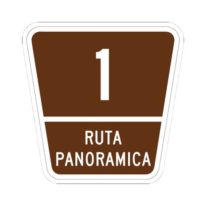 PR old scenic route 1 (Puerto Rico) (Road Sign) STICKER Vinyl Kiss-Cut Decal 4 Inch White - The Sticker Space