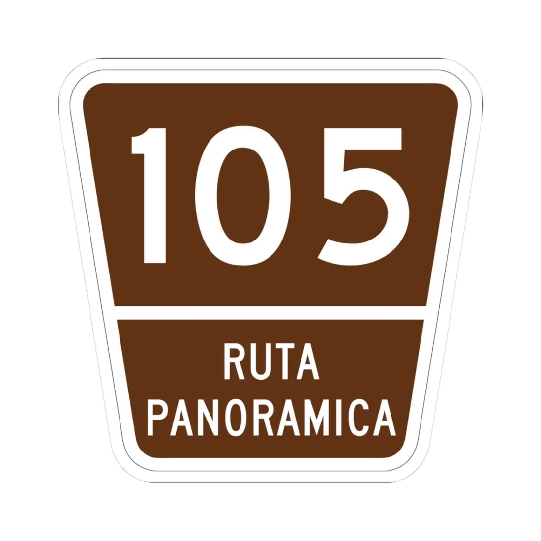 PR old scenic route 105 (Puerto Rico) (Road Sign) STICKER Vinyl Kiss-Cut Decal 3 Inch White - The Sticker Space
