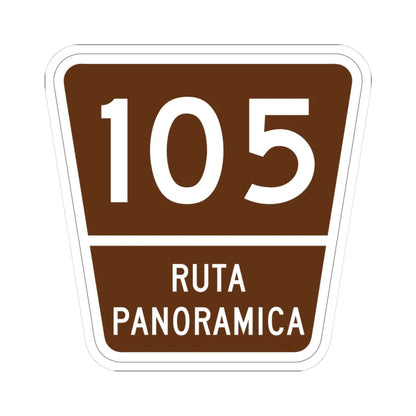 PR old scenic route 105 (Puerto Rico) (Road Sign) STICKER Vinyl Kiss-Cut Decal 3 Inch White - The Sticker Space