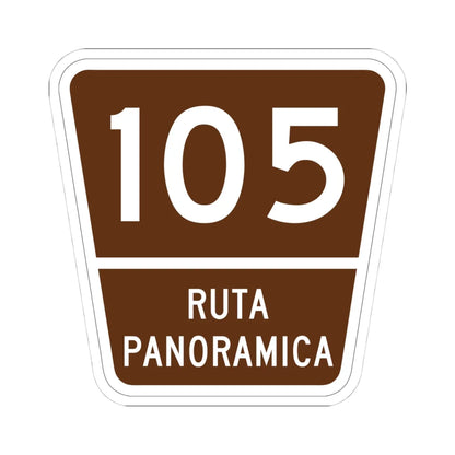 PR old scenic route 105 (Puerto Rico) (Road Sign) STICKER Vinyl Kiss-Cut Decal 4 Inch White - The Sticker Space