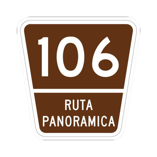 PR old scenic route 106 (Puerto Rico) (Road Sign) STICKER Vinyl Kiss-Cut Decal 2 Inch White - The Sticker Space