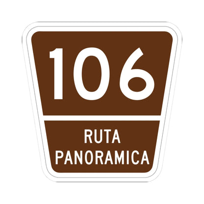 PR old scenic route 106 (Puerto Rico) (Road Sign) STICKER Vinyl Kiss-Cut Decal 3 Inch White - The Sticker Space