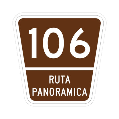 PR old scenic route 106 (Puerto Rico) (Road Sign) STICKER Vinyl Kiss-Cut Decal 4 Inch White - The Sticker Space
