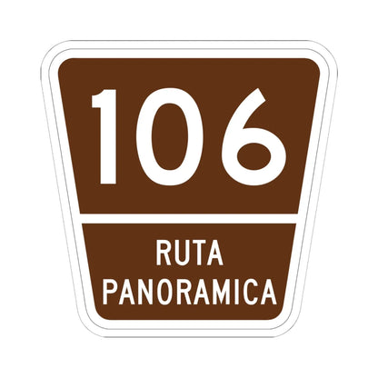 PR old scenic route 106 (Puerto Rico) (Road Sign) STICKER Vinyl Kiss-Cut Decal 6 Inch White - The Sticker Space