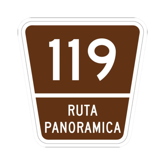 PR old scenic route 119 (Puerto Rico) (Road Sign) STICKER Vinyl Kiss-Cut Decal 2 Inch White - The Sticker Space