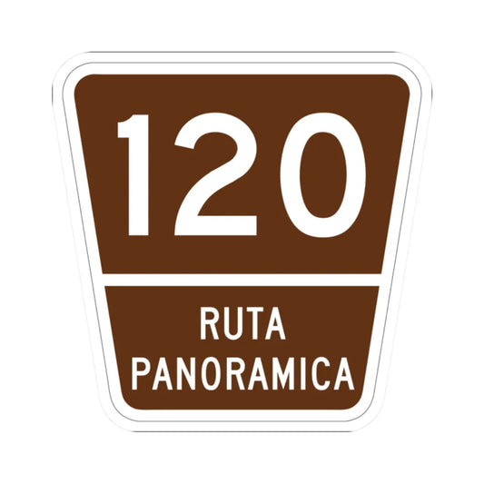 PR old scenic route 120 (Puerto Rico) (Road Sign) STICKER Vinyl Kiss-Cut Decal 2 Inch White - The Sticker Space