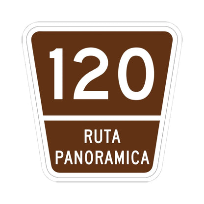 PR old scenic route 120 (Puerto Rico) (Road Sign) STICKER Vinyl Kiss-Cut Decal 4 Inch White - The Sticker Space