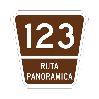 PR old scenic route 123 (Puerto Rico) (Road Sign) STICKER Vinyl Kiss-Cut Decal 2 Inch White - The Sticker Space
