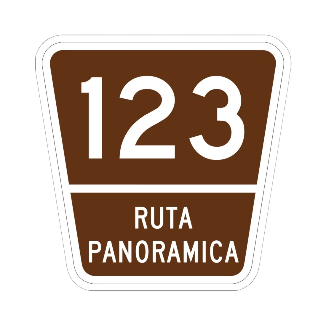 PR old scenic route 123 (Puerto Rico) (Road Sign) STICKER Vinyl Kiss-Cut Decal 6 Inch White - The Sticker Space