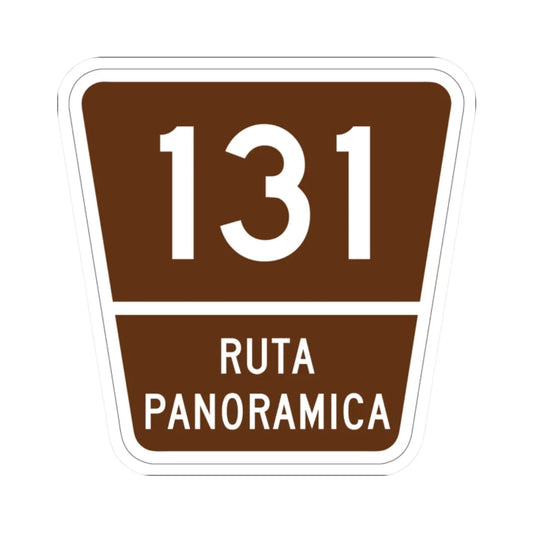 PR old scenic route 131 (Puerto Rico) (Road Sign) STICKER Vinyl Kiss-Cut Decal 2 Inch White - The Sticker Space