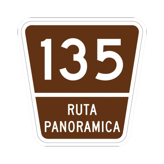 PR old scenic route 135 (Puerto Rico) (Road Sign) STICKER Vinyl Kiss-Cut Decal 2 Inch White - The Sticker Space