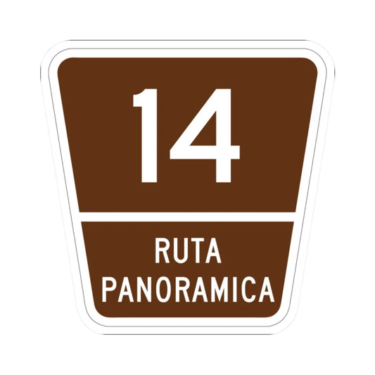 PR old scenic route 14 (Puerto Rico) (Road Sign) STICKER Vinyl Kiss-Cut Decal 2 Inch White - The Sticker Space
