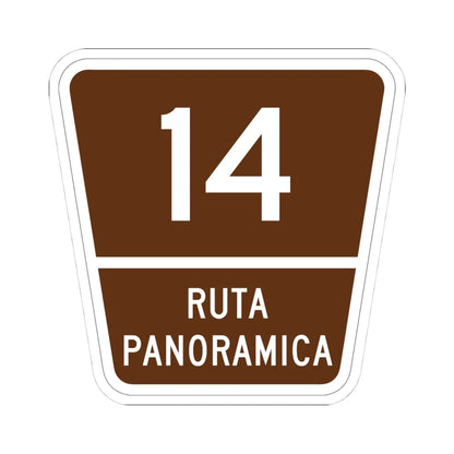 PR old scenic route 14 (Puerto Rico) (Road Sign) STICKER Vinyl Kiss-Cut Decal 4 Inch White - The Sticker Space