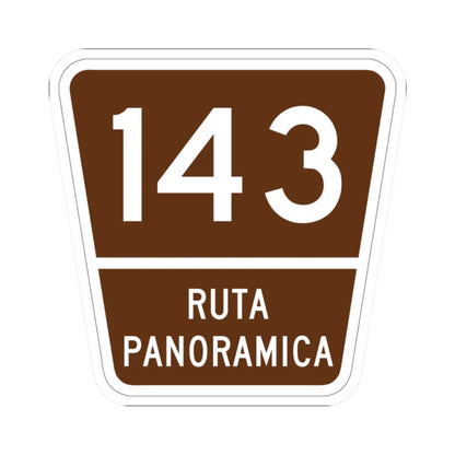 PR old scenic route 143 (Puerto Rico) (Road Sign) STICKER Vinyl Kiss-Cut Decal 2 Inch White - The Sticker Space