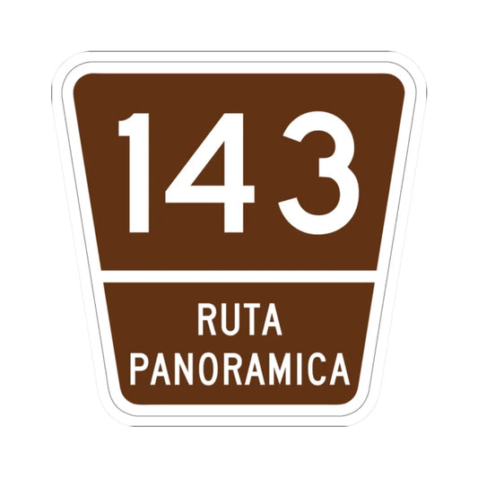 PR old scenic route 143 (Puerto Rico) (Road Sign) STICKER Vinyl Kiss-Cut Decal 2 Inch White - The Sticker Space
