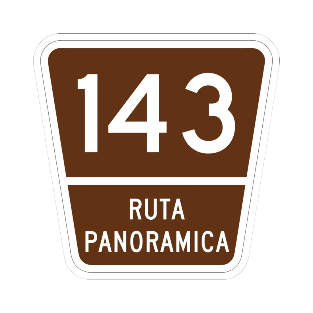 PR old scenic route 143 (Puerto Rico) (Road Sign) STICKER Vinyl Kiss-Cut Decal 3 Inch White - The Sticker Space