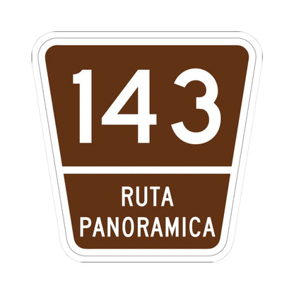 PR old scenic route 143 (Puerto Rico) (Road Sign) STICKER Vinyl Kiss-Cut Decal 3 Inch White - The Sticker Space