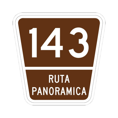PR old scenic route 143 (Puerto Rico) (Road Sign) STICKER Vinyl Kiss-Cut Decal 4 Inch White - The Sticker Space