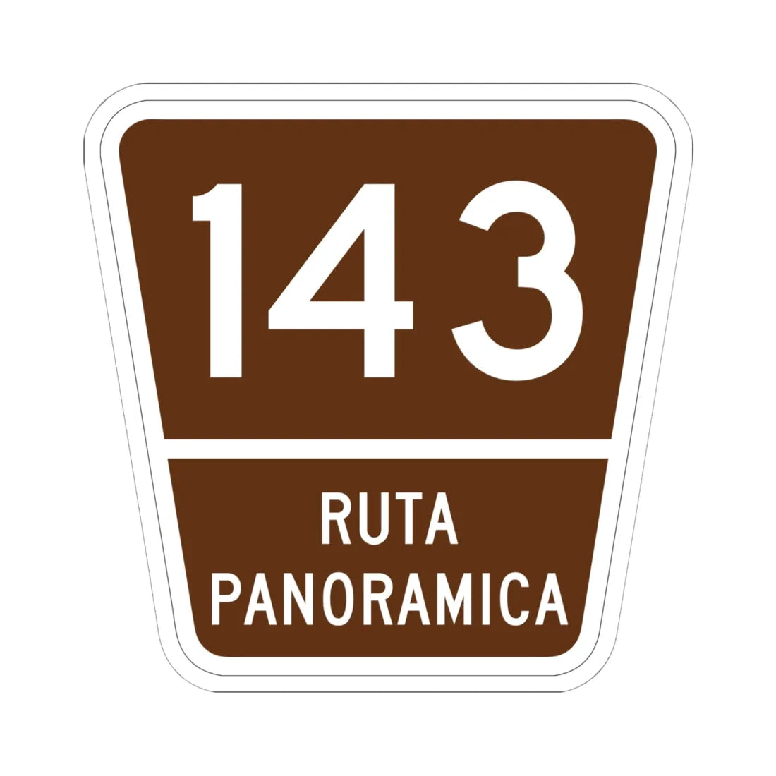 PR old scenic route 143 (Puerto Rico) (Road Sign) STICKER Vinyl Kiss-Cut Decal 6 Inch White - The Sticker Space