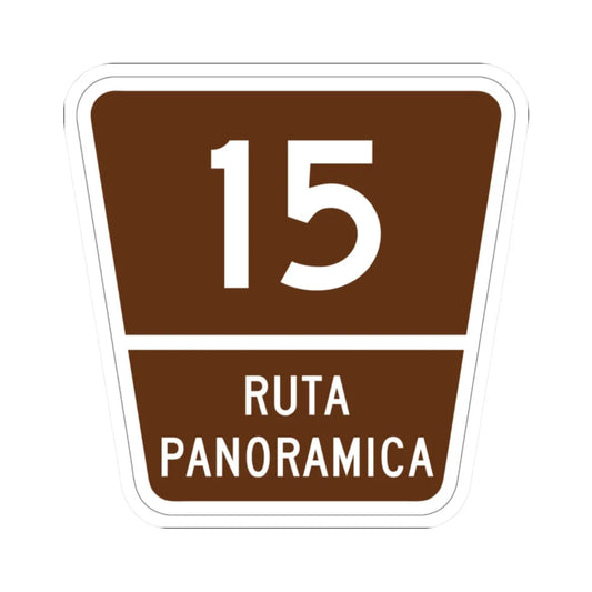 PR old scenic route 15 (Puerto Rico) (Road Sign) STICKER Vinyl Kiss-Cut Decal 2 Inch White - The Sticker Space