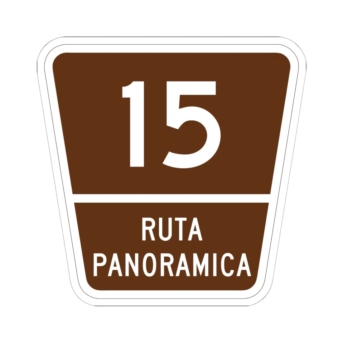 PR old scenic route 15 (Puerto Rico) (Road Sign) STICKER Vinyl Kiss-Cut Decal 6 Inch White - The Sticker Space