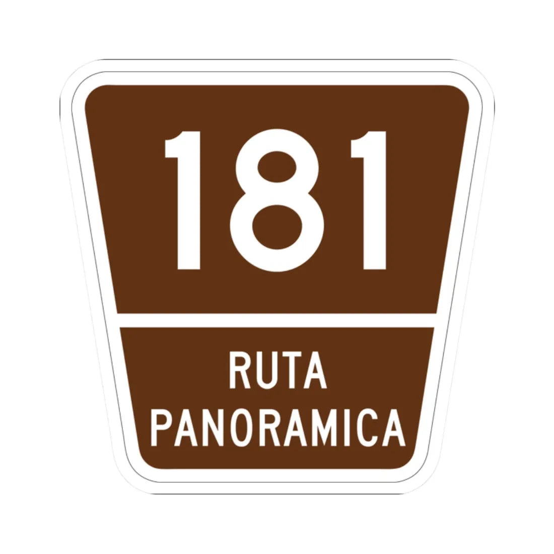 PR old scenic route 181 (Puerto Rico) (Road Sign) STICKER Vinyl Kiss-Cut Decal 2 Inch White - The Sticker Space