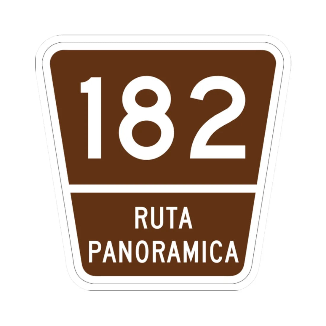PR old scenic route 182 (Puerto Rico) (Road Sign) STICKER Vinyl Kiss-Cut Decal 2 Inch White - The Sticker Space
