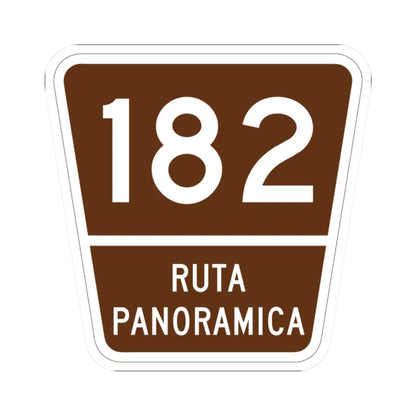 PR old scenic route 182 (Puerto Rico) (Road Sign) STICKER Vinyl Kiss-Cut Decal 2 Inch White - The Sticker Space