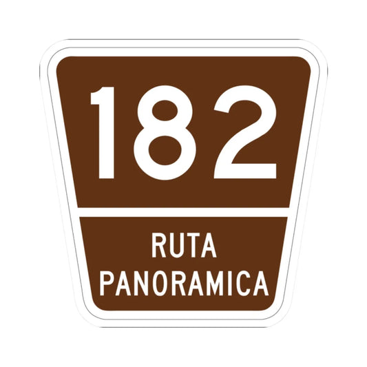 PR old scenic route 182 (Puerto Rico) (Road Sign) STICKER Vinyl Kiss-Cut Decal 2 Inch White - The Sticker Space