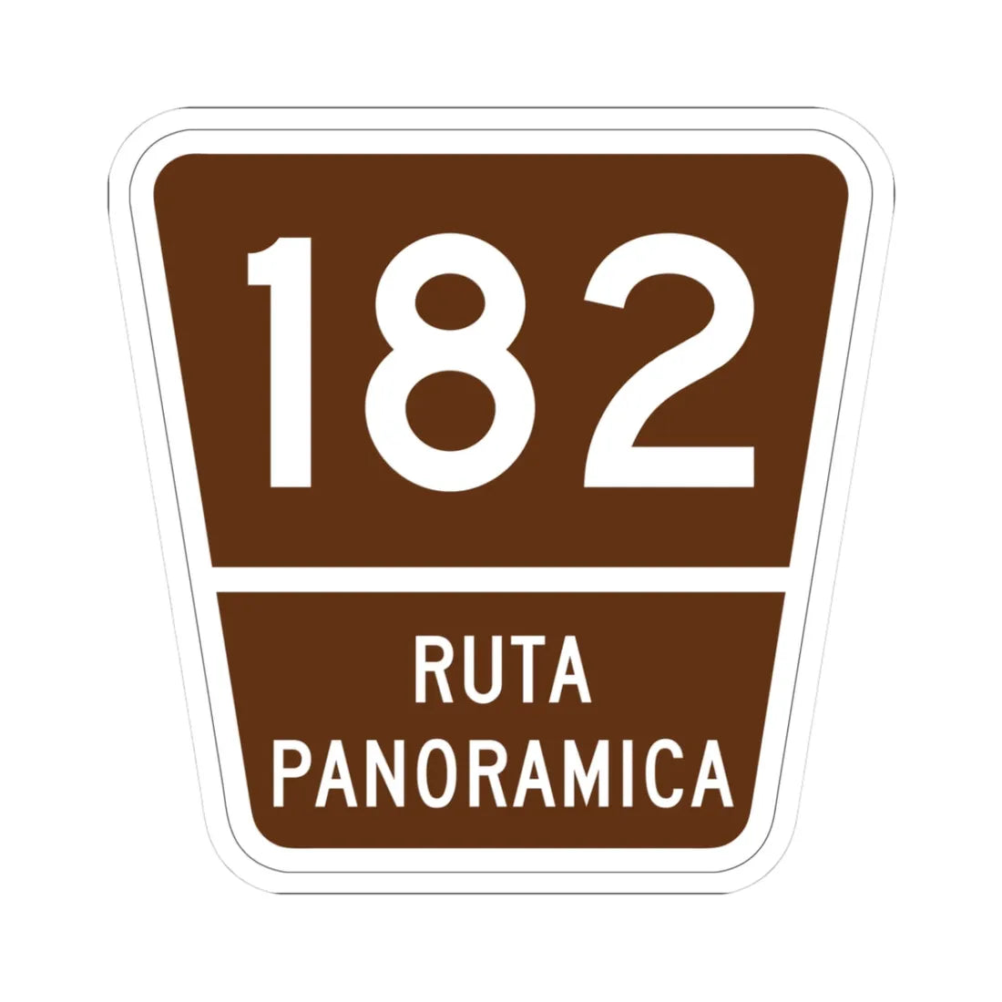 PR old scenic route 182 (Puerto Rico) (Road Sign) STICKER Vinyl Kiss-Cut Decal 3 Inch White - The Sticker Space