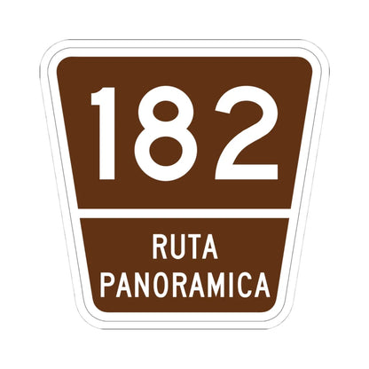 PR old scenic route 182 (Puerto Rico) (Road Sign) STICKER Vinyl Kiss-Cut Decal 4 Inch White - The Sticker Space