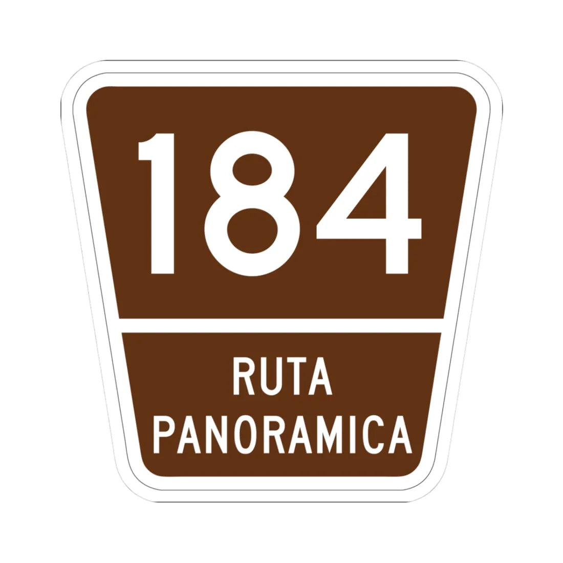 PR old scenic route 184 (Puerto Rico) (Road Sign) STICKER Vinyl Kiss-Cut Decal 3 Inch White - The Sticker Space