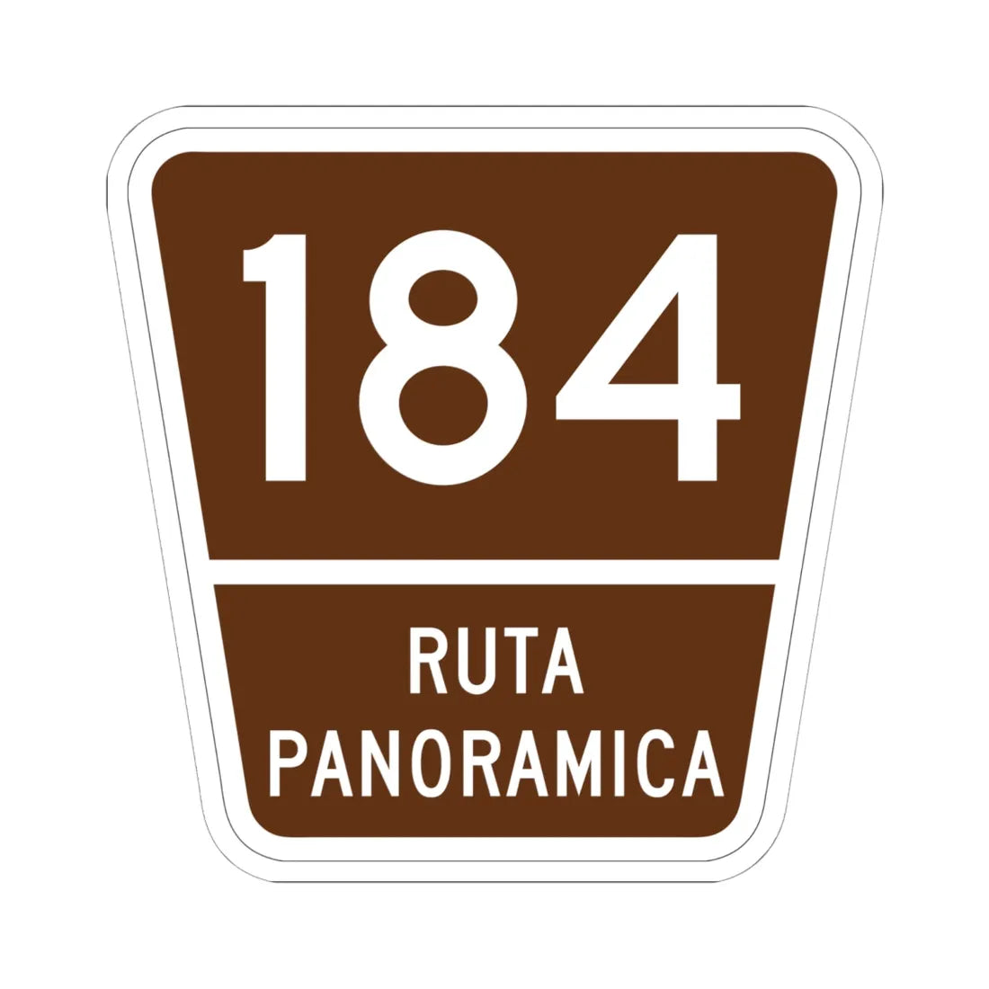 PR old scenic route 184 (Puerto Rico) (Road Sign) STICKER Vinyl Kiss-Cut Decal 6 Inch White - The Sticker Space