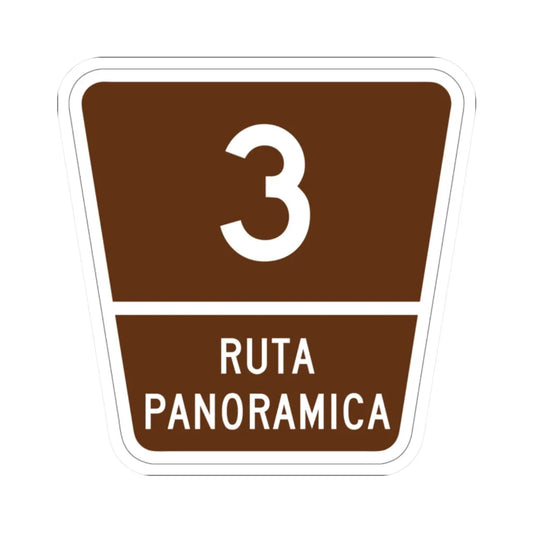 PR old scenic route 3 (Puerto Rico) (Road Sign) STICKER Vinyl Kiss-Cut Decal 2 Inch White - The Sticker Space