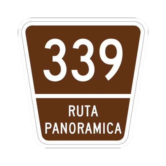 PR old scenic route 339 (Puerto Rico) (Road Sign) STICKER Vinyl Kiss-Cut Decal 2 Inch White - The Sticker Space
