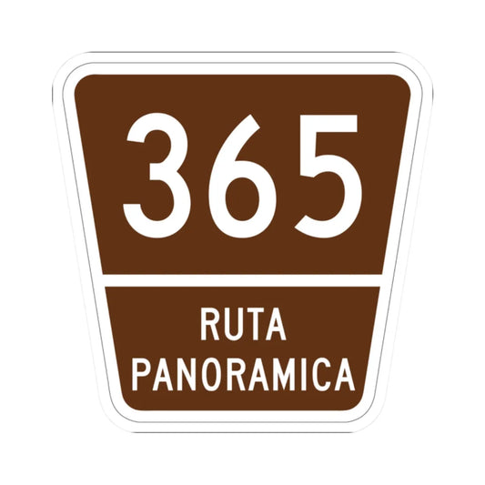 PR old scenic route 365 (Puerto Rico) (Road Sign) STICKER Vinyl Kiss-Cut Decal 2 Inch White - The Sticker Space