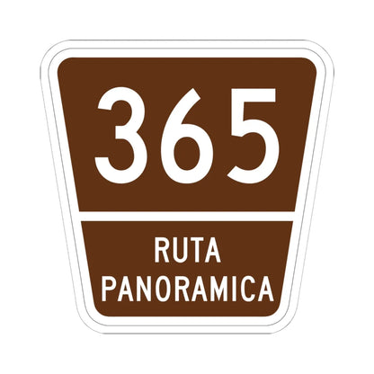 PR old scenic route 365 (Puerto Rico) (Road Sign) STICKER Vinyl Kiss-Cut Decal 6 Inch White - The Sticker Space