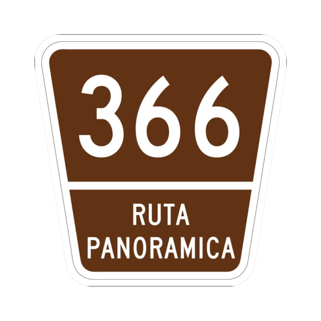 PR old scenic route 366 (Puerto Rico) (Road Sign) STICKER Vinyl Kiss-Cut Decal 2 Inch White - The Sticker Space