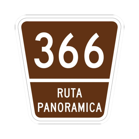 PR old scenic route 366 (Puerto Rico) (Road Sign) STICKER Vinyl Kiss-Cut Decal 2 Inch White - The Sticker Space