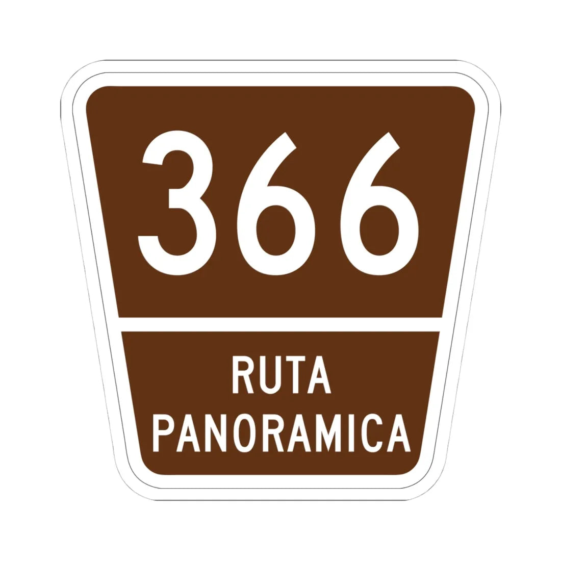 PR old scenic route 366 (Puerto Rico) (Road Sign) STICKER Vinyl Kiss-Cut Decal 4 Inch White - The Sticker Space