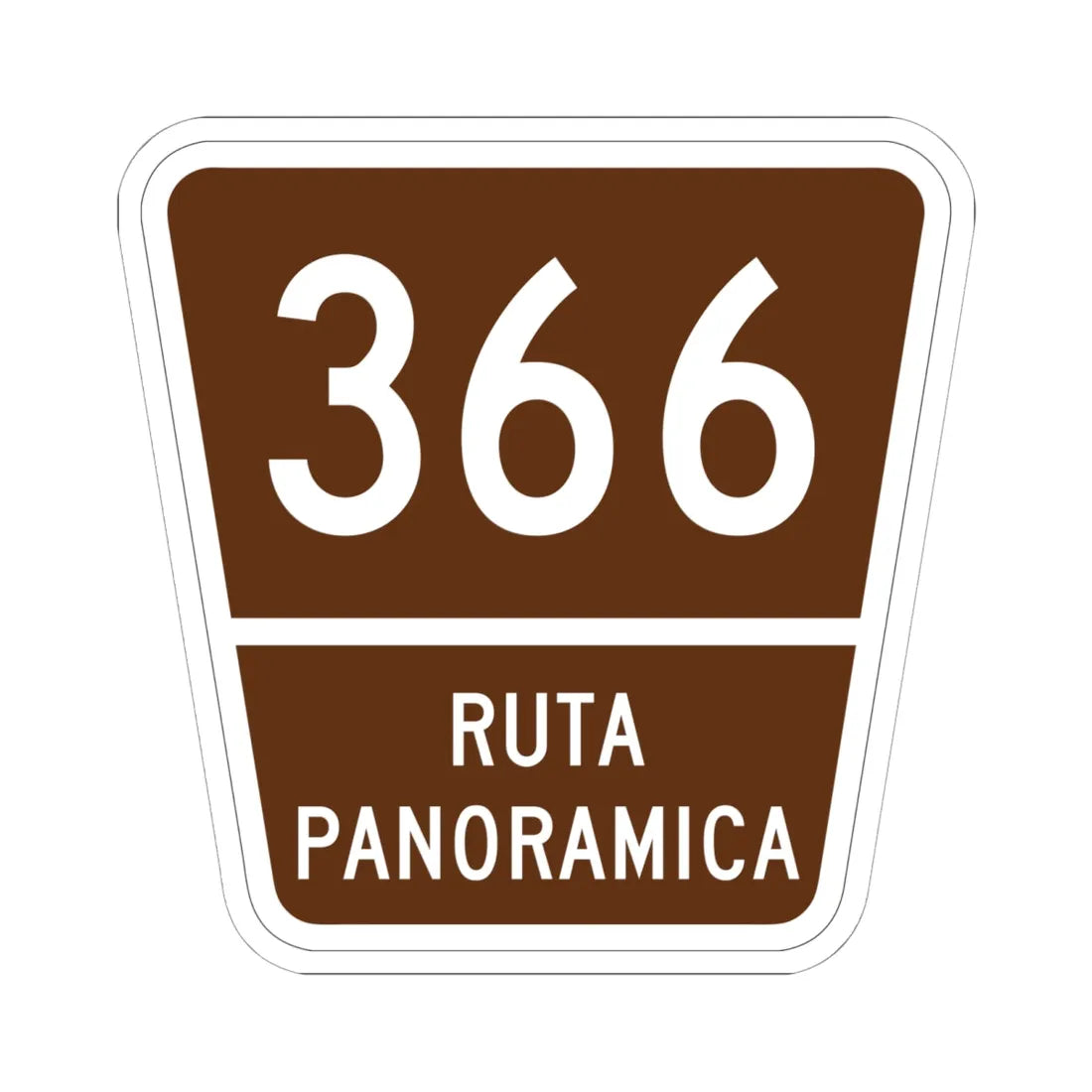 PR old scenic route 366 (Puerto Rico) (Road Sign) STICKER Vinyl Kiss-Cut Decal 6 Inch White - The Sticker Space