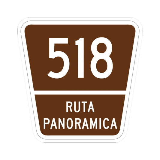 PR old scenic route 518 (Puerto Rico) (Road Sign) STICKER Vinyl Kiss-Cut Decal 2 Inch White - The Sticker Space