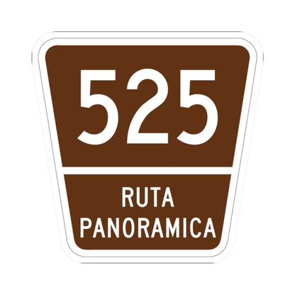 PR old scenic route 525 (Puerto Rico) (Road Sign) STICKER Vinyl Kiss-Cut Decal 2 Inch White - The Sticker Space
