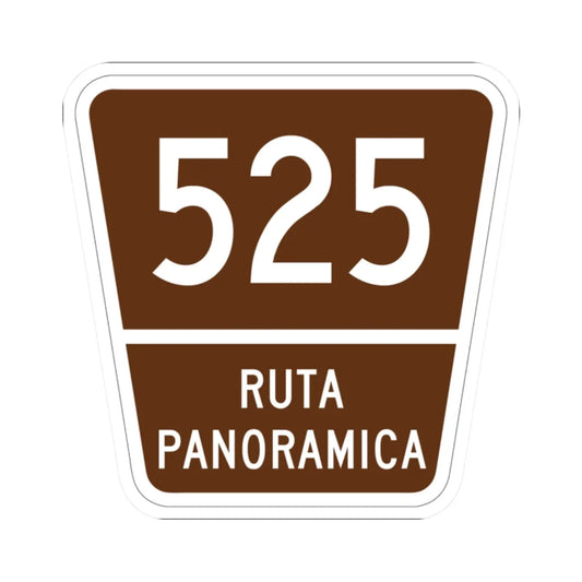 PR old scenic route 525 (Puerto Rico) (Road Sign) STICKER Vinyl Kiss-Cut Decal 2 Inch White - The Sticker Space