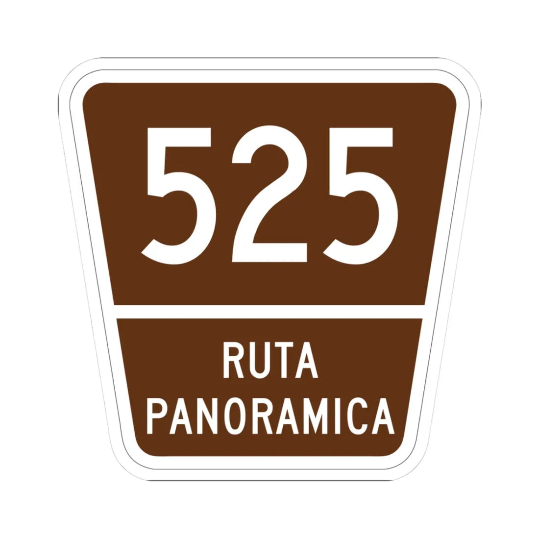 PR old scenic route 525 (Puerto Rico) (Road Sign) STICKER Vinyl Kiss-Cut Decal 3 Inch White - The Sticker Space