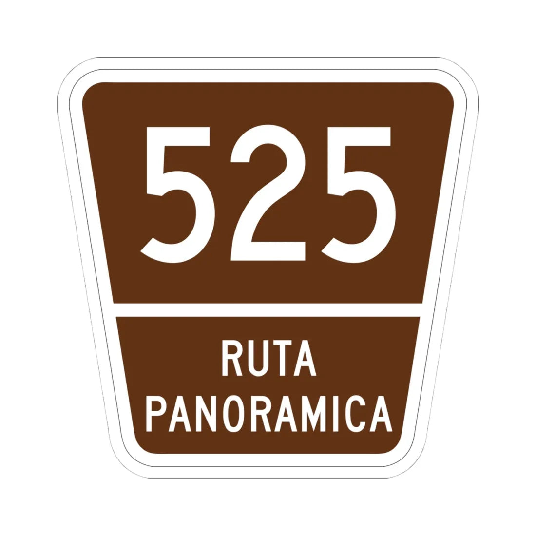 PR old scenic route 525 (Puerto Rico) (Road Sign) STICKER Vinyl Kiss-Cut Decal 4 Inch White - The Sticker Space