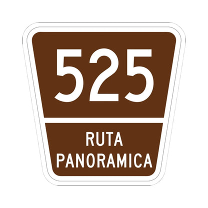 PR old scenic route 525 (Puerto Rico) (Road Sign) STICKER Vinyl Kiss-Cut Decal 4 Inch White - The Sticker Space